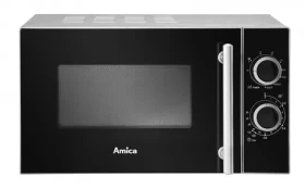 Amica AMGF20M1GS strieborná, čierna / Mikrovlnná rúra s grilom / 700/900 W / 20 L / 5 stupňov výkonu (1103134)