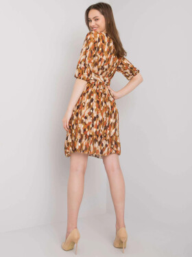 Dámske šaty DHJ SK 11332.67P Brown mix farieb - FPrice one size hnědá mix