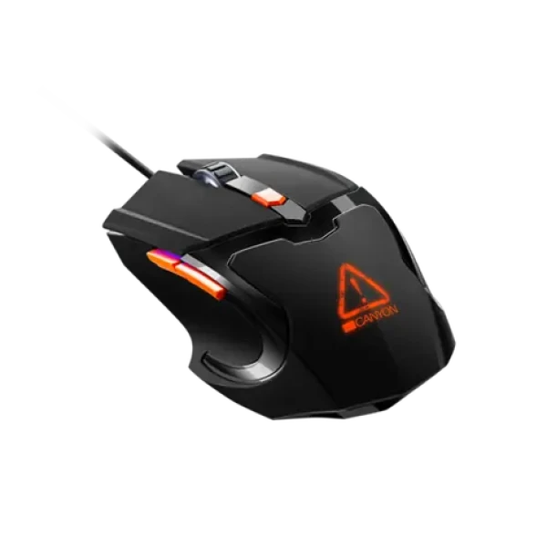 CANYON Vigil čierna-oranžová / Herná optická myš / 3200 DPI / 6 tlačidiel / RGB podsvietenie / USB / 1.65 m (CND-SGM02RGB)