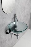SAPHO - RIPPLE sklenené umývadlo na dosku priemer 42cm, číre sklo s textúrou 2501-18