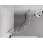 MEXEN - Exo štvrťkruhový posuvný sprchovací kút 80 x 80, transparent, zlato 8132-080-080-50-00