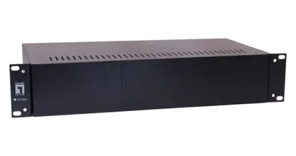 LevelOne šasi 19" pre 14 media konvertorov / Šasi pre media konvertory / redundantné napájanie / 2 ventilátory / čierne (CVH-2000)