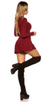 Sexy KouCla ripp knit dress wrap look BORDEAUX Einheitsgroesse