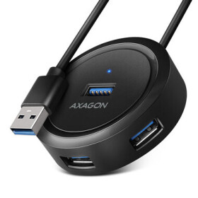 AXAGON HUE-P1A USB 3.2 round húb čierna / 4x USB 3.2 / kruhový design / 30 cm (HUE-P1A)