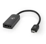 Nedis USB-C - DisplayPort čierna / Adaptér / USB 3.2 Gen 1 / 8K 30Hz / 0,20 m (CCGB64353BK02)