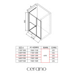 CERANO - Sprchové posuvné dvere Versaro L/P - 6 mm - čierna matná, transparentné sklo - 130x195 - zasúvacie CER-8050BD80333