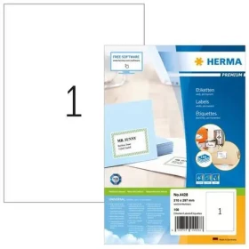 Herma Etikety Premium A4 210x297 mm / Etikety / papier matný / biela / 100 ks (4428)