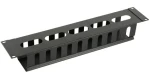 Lanview 2U organizér káblov s posuvným krytom čierna / Organizér káblov / 19 "rack / bez skrutkovania (RAO405BL)