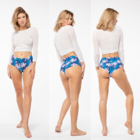 Tissento Simple Maxi nohavičky modré s kvetmi- Julimex M