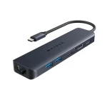 Hyper EcoSmart Gen.2 USB-C Hub 7v1 čierna / 2x USB-A / microSD / SD / Ethernet / HDMI 4K 60Hz (HY-HD4003GL)