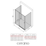 CERANO - Trojstenný sprchovací kút Santini UL/P - 6 mm - čierna matná, transparentné sklo - 100x90x195 - pivotový CER-8050BD7870