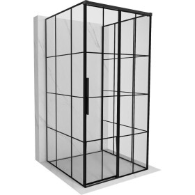 MEXEN/S - Rox-3S sprchovací kút 3 stenný, posuvný pravá 120 x 120, čierna kratka, čierna 8C2-120-120-70-77-3S-P