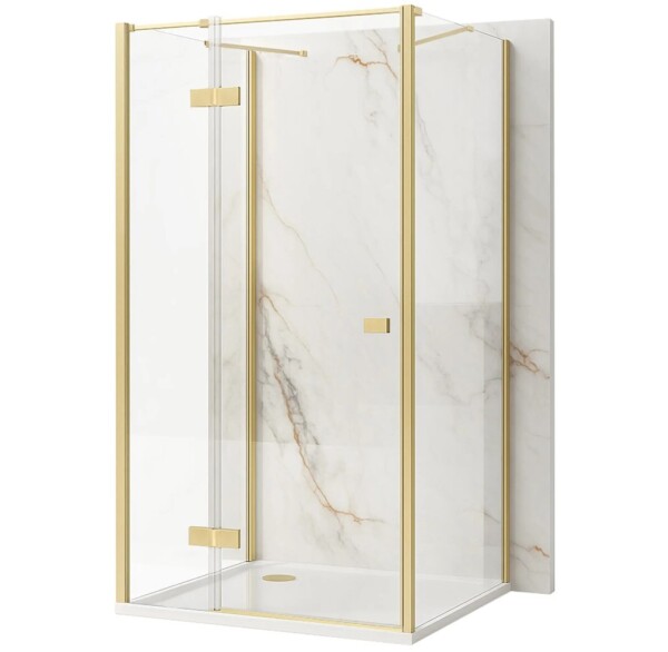 REA/S - Sprchovací kút Atlas 90x100 Brush Gold vľavo KPL-K4970