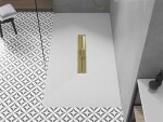 MEXEN/S - Toro obdĺžniková sprchová vanička SMC 170 x 80, biela, mriežka zlatá 43108017-G