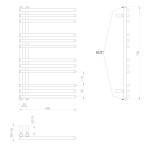 AQUALINE - POSEIDON vykurovacie teleso 450x740 biela PS474