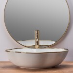 REA - Umývadlo na dosku Pearl Gold Edge REA-U0696