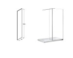 BESCO - Walk-in sprchovací kút AVEO DUE - Pevná stena - 50 cm, Rozmer A - 120 cm BCAVEODUE120+BCAVEO50