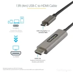 StarTech kábel USB-C na HDMI čierna / Kábel / 4K 60Hz / HDR / 4 m (CDP2HDMM4MH)