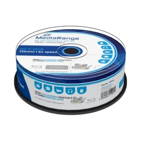 MediaRange BD- R Blu-RAY 25GB 6x spindl 25ks - Inkjet Printable (MR515)