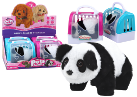 Mamido Interaktívna plyšová panda v prepravke ružová modrá