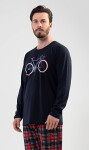 Pánske dlhé pyžamo Old bike tmavě modrá XL