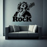 Veselá Stena Samolepka Angus Young AC/DC Farba: ružová, Veľkosť: 80 x 74 cm