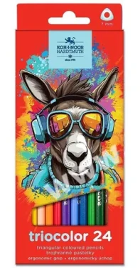 KOH-I-NOOR Trojhranné pastelky Triocolor 24ks Somár (3134024013KS)