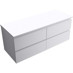 CERANO - Kúpeľňová skrinka Carole - biela matná + doska pod umývadlo z lit. mramoru Elanys - 12 mm - biela matná - 120x49,2x46 CER-679339