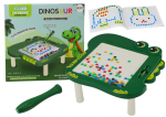Mamido Vzdelávací magnetický stolček s tabuľou a dinosauriou skladačkou, zelený