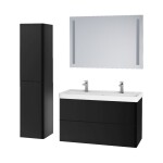 Mereo Siena, kúpeľňová skrinka 155 cm vysoká, L/P, čierna mat CN444LP