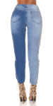 Sexy Highwaist Bi-Color Mom Jeans Used Look denimblue