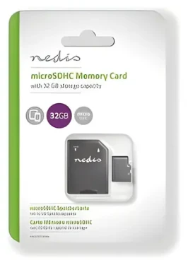 Nedis microSDHC 32 GB / Pamäťová karta / UHS-I / čítanie: 100 MB/s / zápis: 45 MB/s / vr. adaptéra SD (MMSD32100BK)