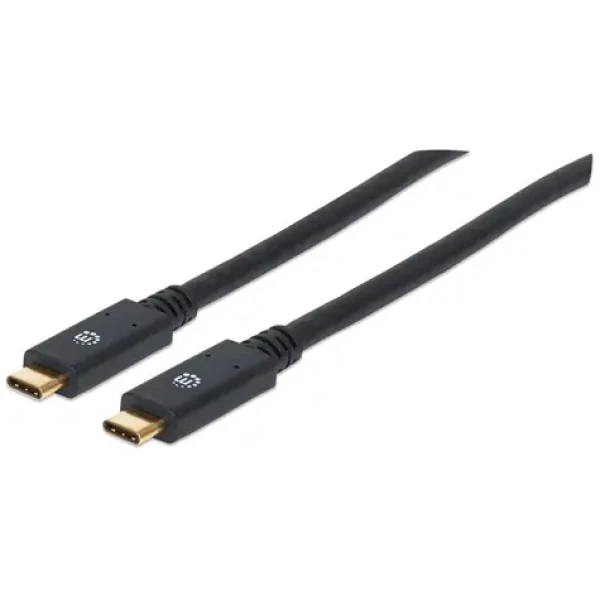 Manhattan USB-C/USB-C 2 m čierny / Kábel / USB 3.2 Gen 1 / 5 Gbit/s (354905)