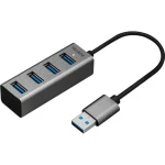 YENKEE YHB 4300 sivá / USB Hub / 4X USB 3.0 (8590669289110)