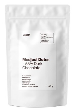 Vilgain Medjool datle v čokoláde – horká čokoláda 100 g