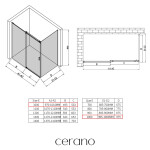 CERANO - Sprchovací kút Santoro - ľavá - 6 mm - chróm, mliečne sklo - 100x100 - posuvný CER-665680