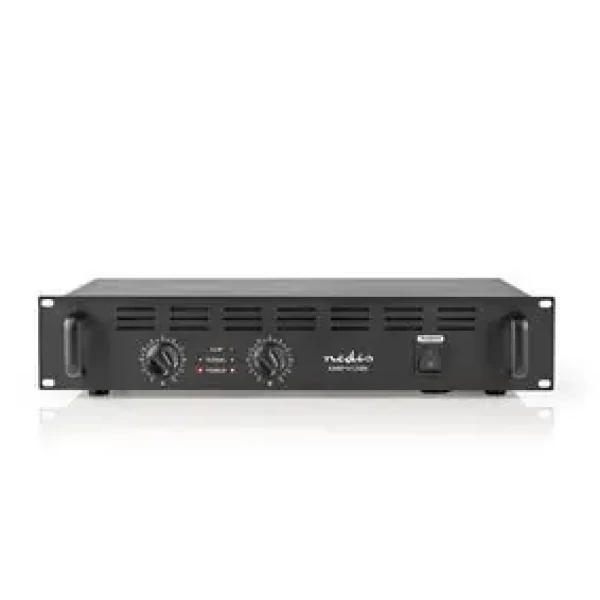 Nedis PA Zosilňovač čierna / RMS na výstupe: 2x 100 W @ 8 Ohm / 2x 150 W @ 4 Ohm / 2 Kanály / 2U (AAMP16120BK)