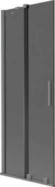 MEXEN/S - Velár dvojkrídlová posuvná vaňová zástena 75 x 150, grafit, grafit metal 896-075-000-41-95