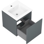 MEXEN/S - Orio kúpeľňová skrinka 45 cm s umývadlom Otis, 1 šuplík, grafit mat/biela mat 91A10-04547-1-BF66-W18M01
