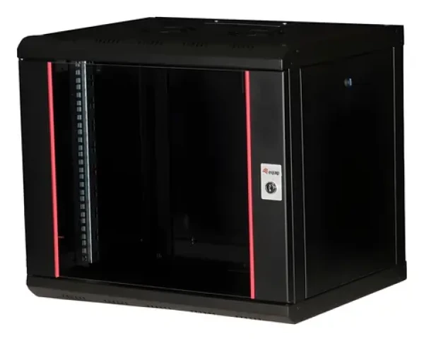 Equip 19" nástenný rozvádzač 9U 600x450mm čierna / Nástenný rozvádzač / sklenené dvere / uzamykateľný (EPM-09-6045-B-CBAA)