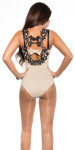 Sexy KouCla Body with crochet carrier & rhinestone white M