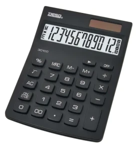 AVELI DESQ NG čierna / Kalkulačka / 12miestny displej / solárne napájanie (30100.09)