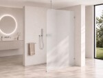 CERANO - Sprchová zástena Walk-in Orbis Top Round - Pravá - 8 mm - okrúhla vzpera - chróm, mliečne sklo - 160x200 CER-999972