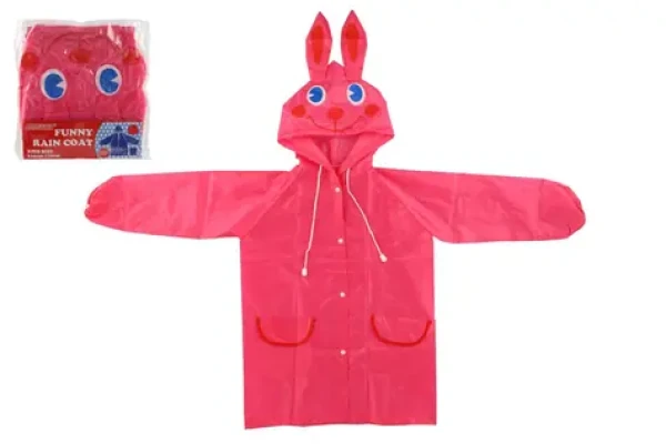 TEDDIES Detská pláštenka Králik ružová / Pláštenka / veľkosť 110-120 cm / v sáčku
