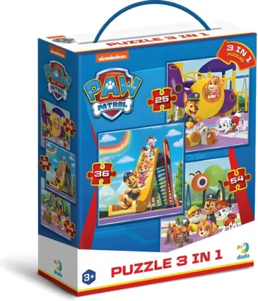 DODO Puzzle Tlapková patrola: Na ihrisku 3v1