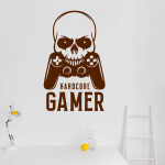 Veselá Stena Samolepka Hardcore Gamer Farba: zelená, Veľkosť: 60 x 36 cm