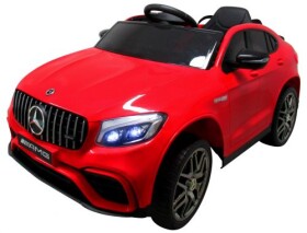Mamido Elektrické autíčko Mercedes GLC63s s pohonom 4x4 vo výraznej červenej farbe a koži