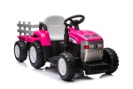 Mamido Mamido Detský elektrický traktor s vlečkou Farm 24V 2x45W EVA kolesá ružový