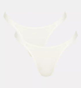 Dámske GO Casual Tiny Thong 2P - WHITE - ecru 00GZ - SLOGGI WHITE XS