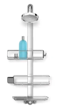 Simplehuman Nastaviteľný set poličiek a držiaka do sprchy / Caddy PLUS závesný / nerez oceľ (BT1099)